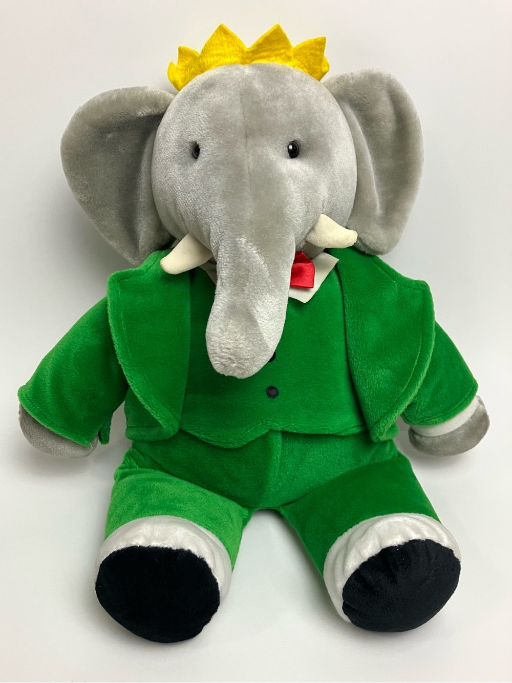 Vintage Babar Gund 1988 Elephant Plush 15'' Green Suit Jacket Stuffed Animal 80s
